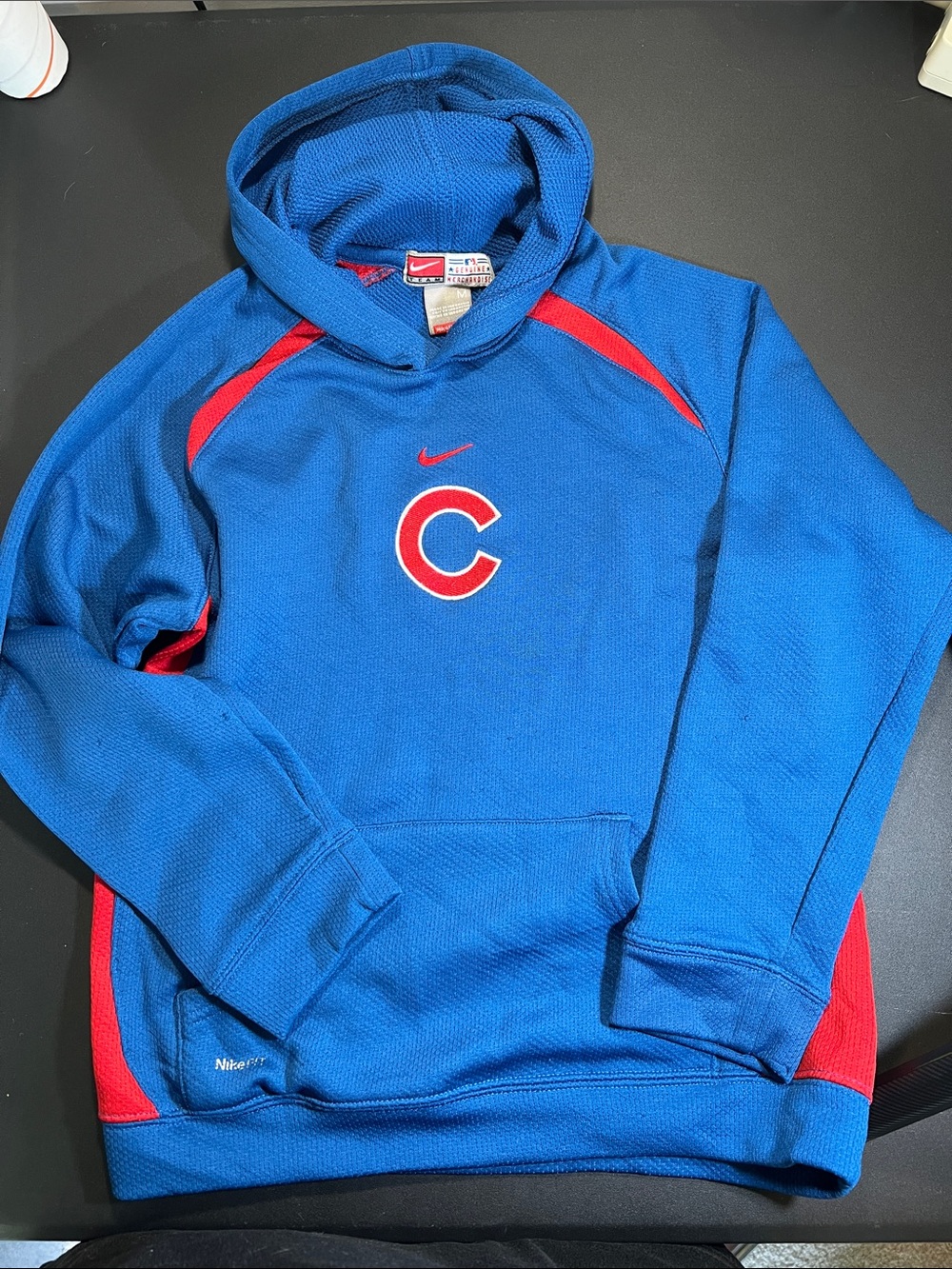 Nike Blue and Red Chicago 'C' Crewneck Hoodie